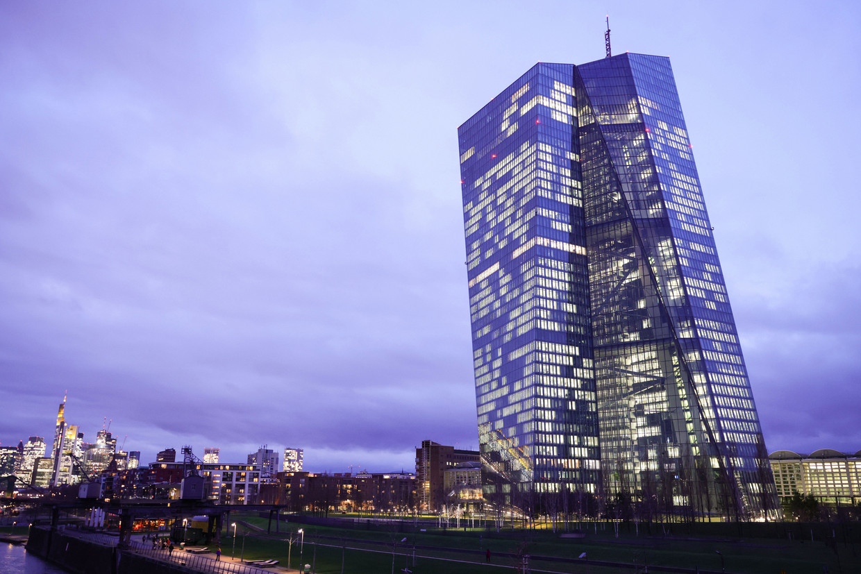 Het hoofdkantoor van de ECB in Frankfurt. Beeld Getty Images