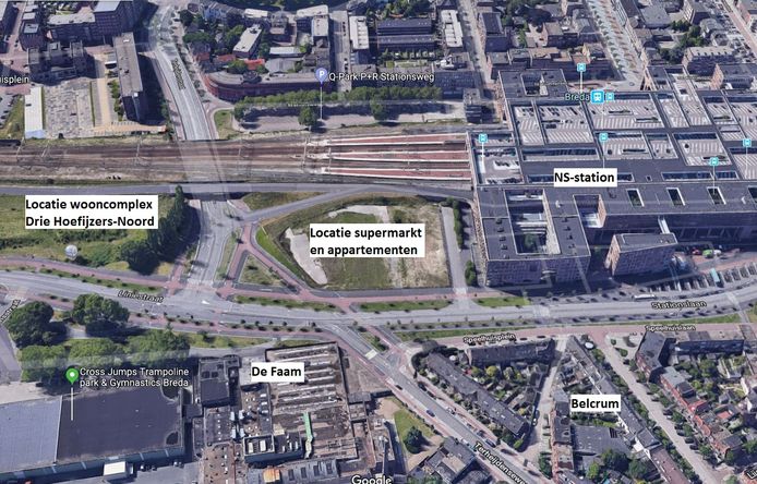 Te bouwen appartementencomplex naast station Breda