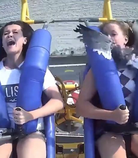 Une adolescente se prend une mouette en plein visage dans une attraction à sensations fortes