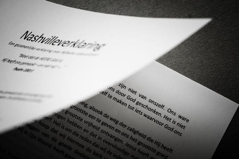 De Nederlandse vertaling van de Nashvilleverklaring. Beeld ANP