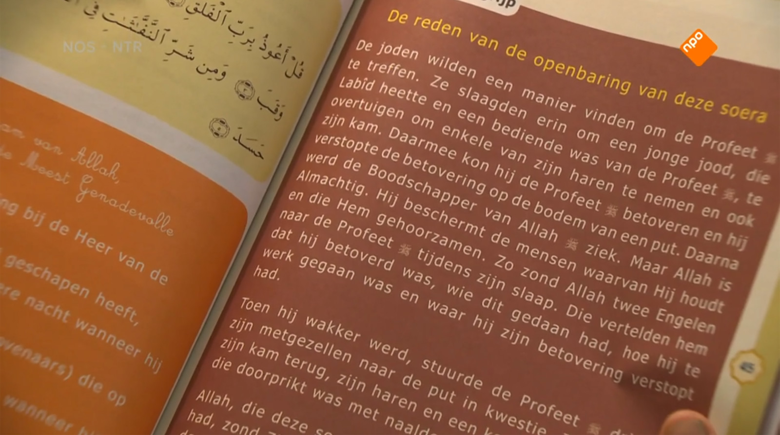 Screenshot uit uitzending van Nieuwsuur over islamtisch onderwijs op salafistische moskeescholen