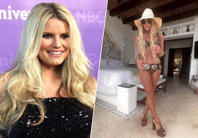 Jessica Simpson enkele jaren geleden en nu