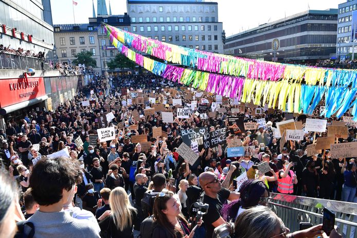 Protest in Stockholm woensdag.