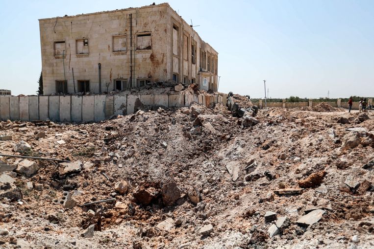 De restanten van een Syrisch ziekenhuis na een Russisch bombardement. Beeld AFP