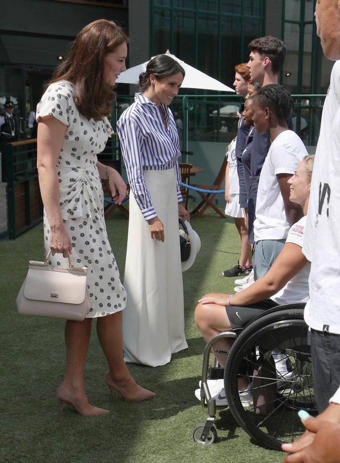 Kate Middleton en Meghan Markle op Wimbledon.