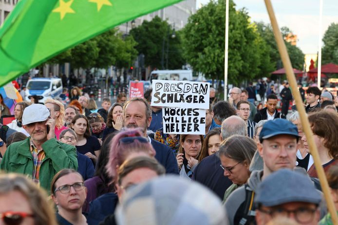 Een demonstratie in Berlijn tegen het toenemende geweld van extreemrechts.