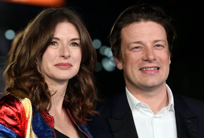 Jamie Oliver en zijn vrouw Jools.