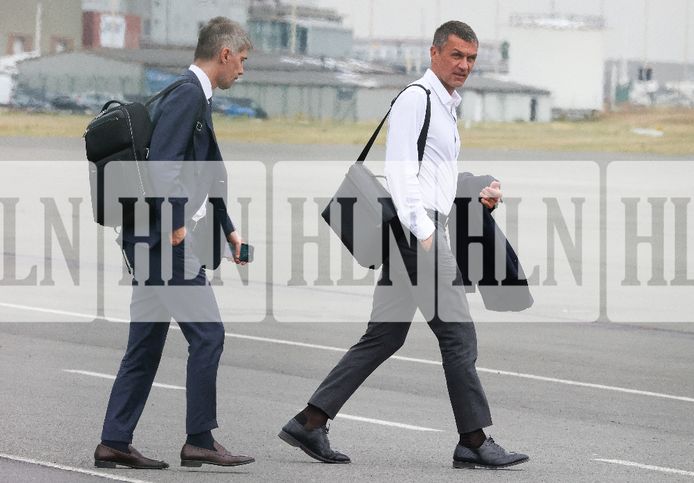 Massara en Maldini op de luchthaven van Oostende.