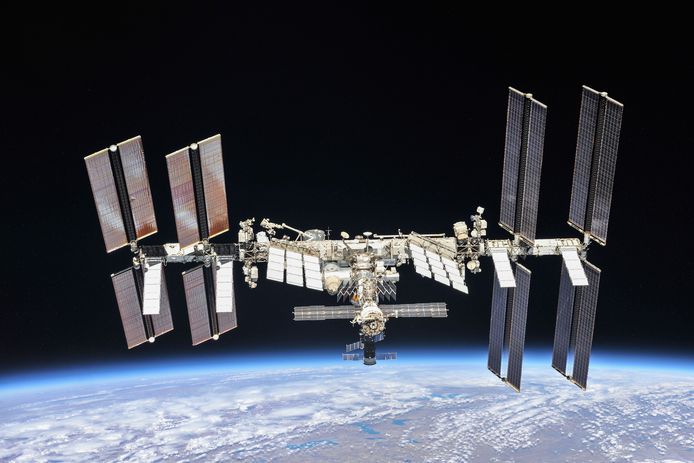 Beeld van het Internationaal Ruimtestation (ISS).