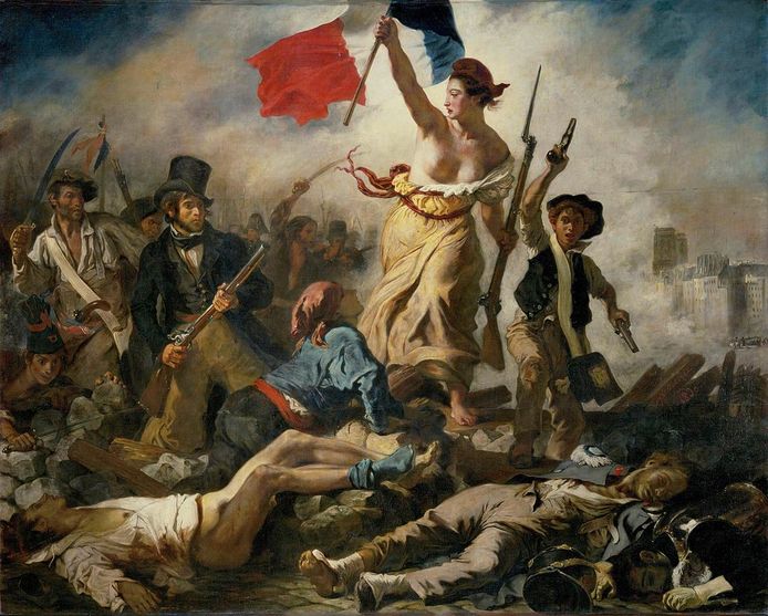 Het beroemde schilderij 'La Liberté guidant le peuple' uit 1830.