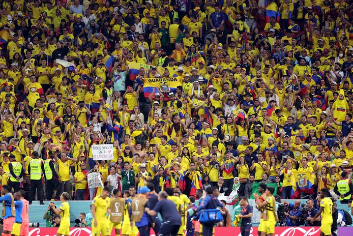 De 2.000 fans van Ecuador door het dolle heen.