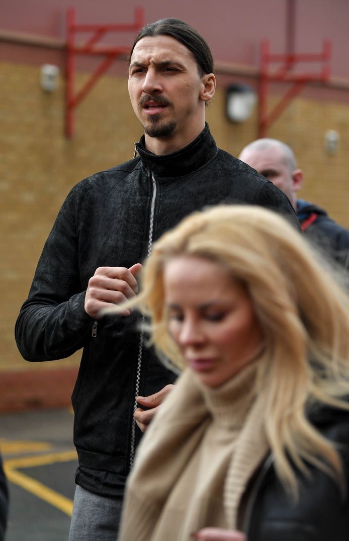 Zlatan met zijn vrouw Helena Seger op Old Trafford.