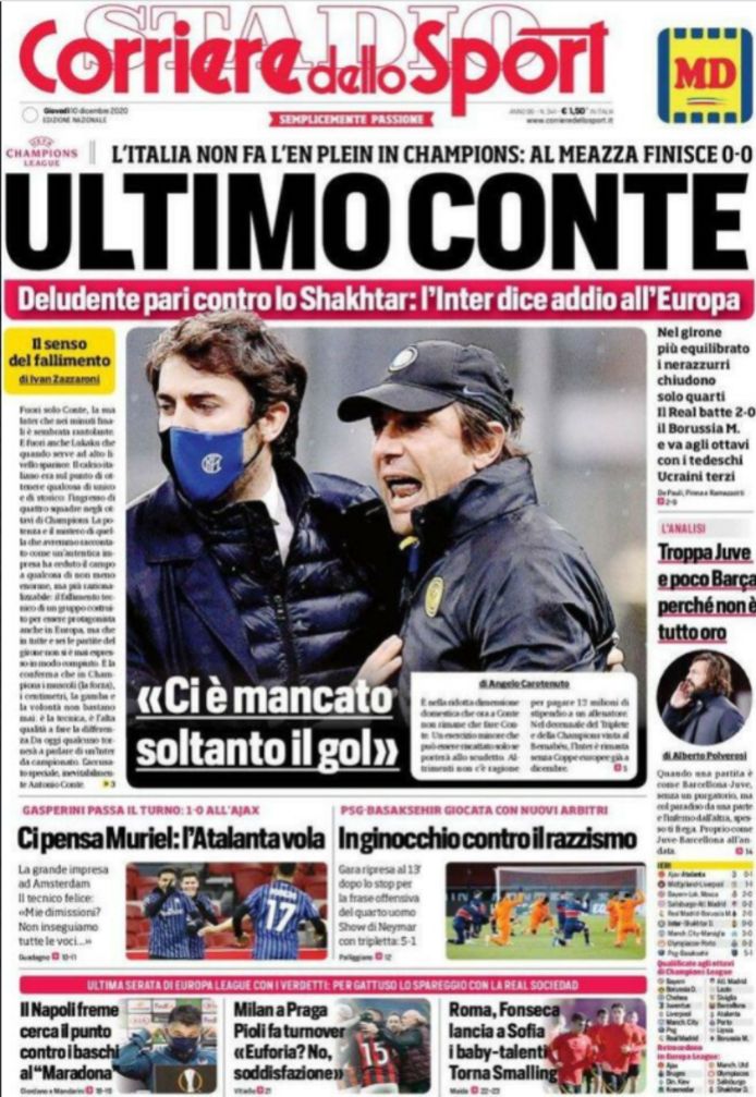 De front van Corriere dello Sport.