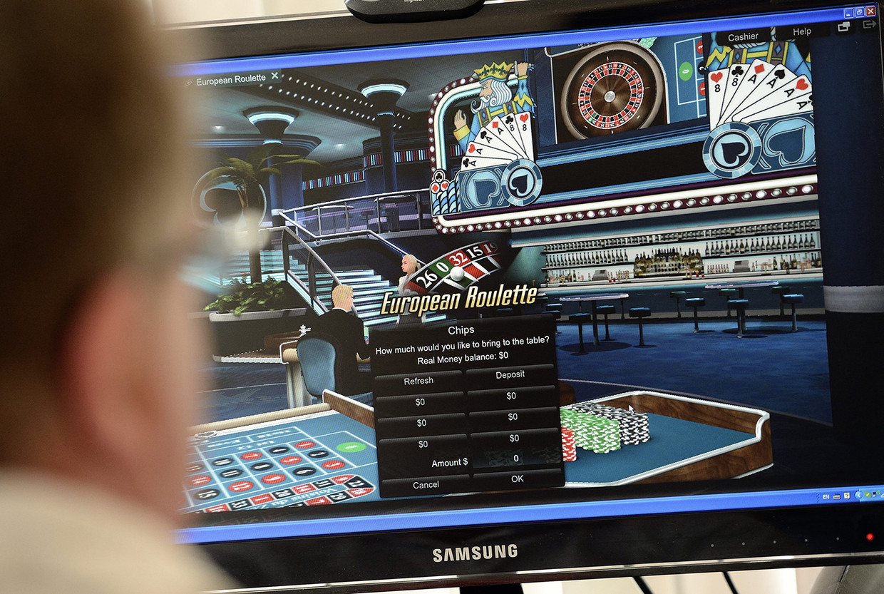 Een online casino waar mensen kunnen gokken via het internet. Beeld ANP