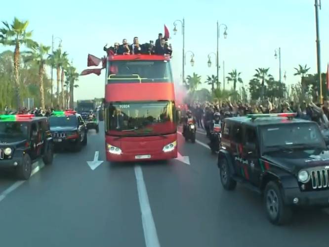 Ook Marokkaanse voetballers feestelijk onthaald in Rabat, straks huldiging bij koning 