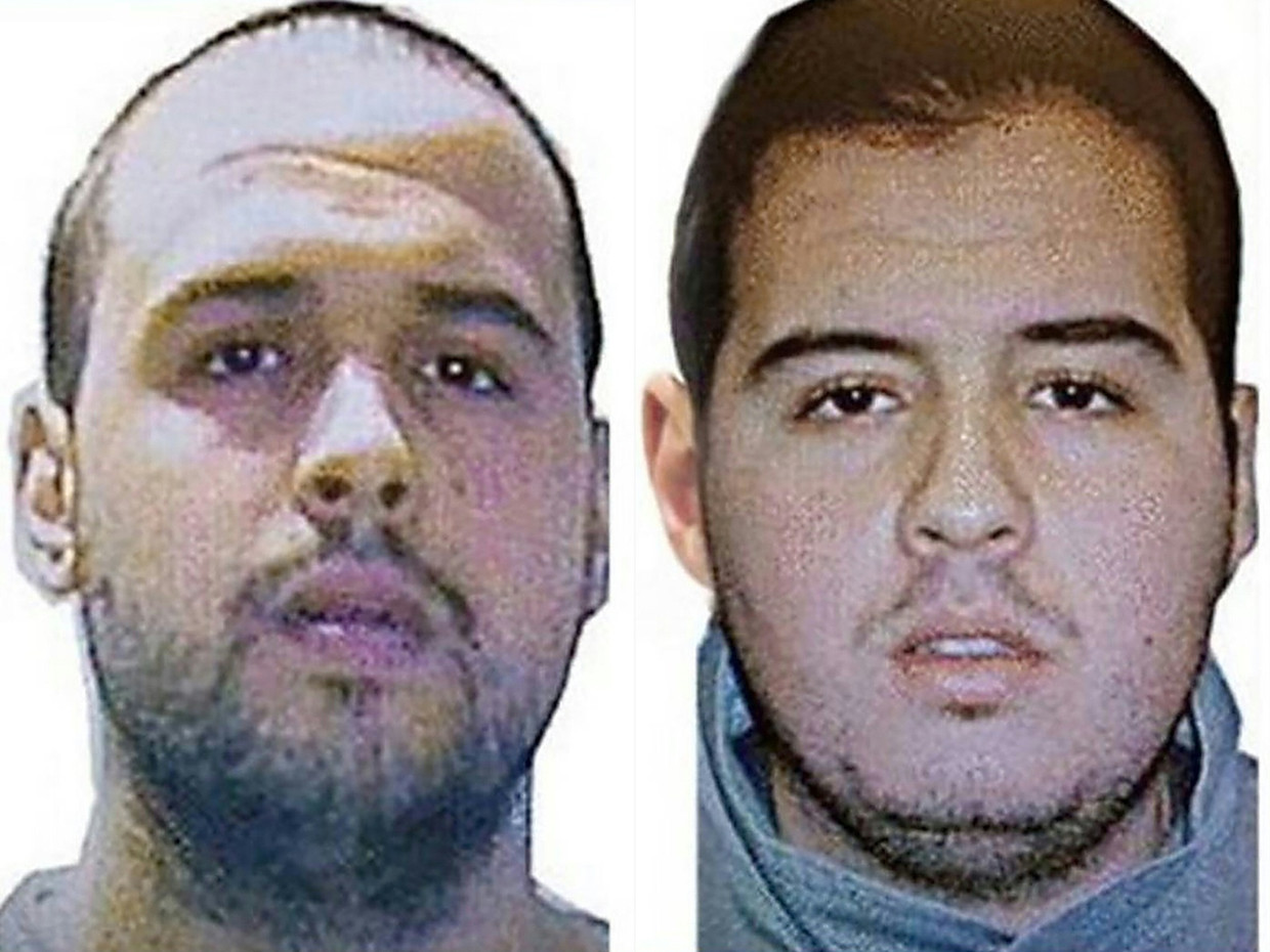 Khalid (links) en Ibrahim El Bakraoui op een foto van Interpol. Beeld Afp