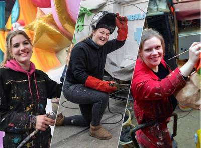 Een carnavalswagen bouwen alleen voor mannen? Deze dames verven en lassen gewoon mee: ‘Mannen zijn chaotisch’