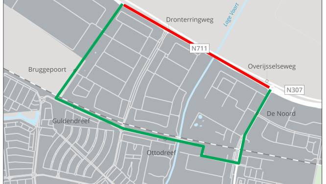 Asfalt fietspad Dronterringweg N711 wordt vervangen door beton, verkeer wordt omgeleid