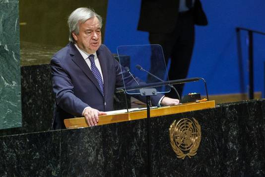 De secretaris-generaal van de Verenigde Naties, António Guterres.