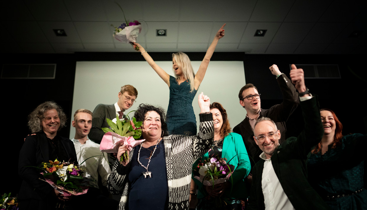 De kandidaten voor de BoerBurgerBeweging (BBB) voor de Provinciale Statenverkiezingen zijn gekozen, november 2022. Beeld Freek van den Bergh / de Volkskrant