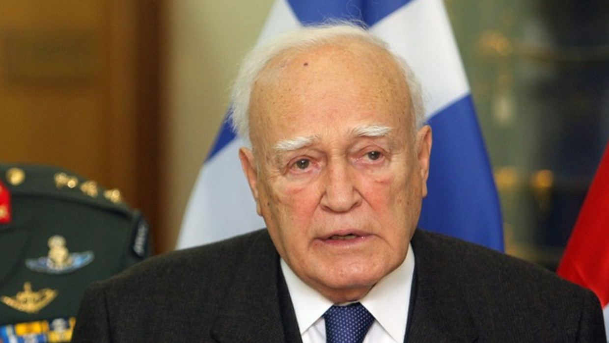 De Griekse president Papoulias. Beeld epa