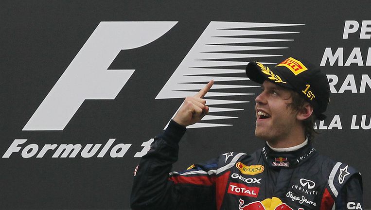 Wereldkampioen Sebastian Vettel. Foto Beeld ap