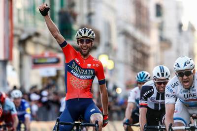 Nibali troeft alle sprinters af in Milaan - San Remo