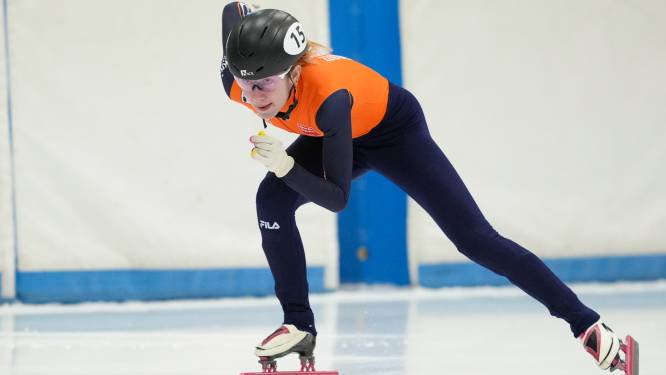 Shorttrackster uit Lage Zwaluwe transformeert in een ware gouddelver: ‘Ik win nu van meiden waar ik vroeger dik van verloor’