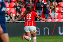 Anika Rodriguez na haar winnende treffer.