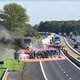 Truck kantelt en vat vuur op E34 Oud-Turnhout