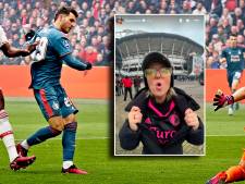 Verloofde van Santiago Giménez in Feyenoord-shirt tussen Ajax-fans: ‘Wij waren erbij’