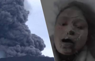 KIJK. Vrouw filmt hoe ze snakt naar adem, nadat ze onder aswolk van Indonesische vulkaanuitbarsting terechtkomt