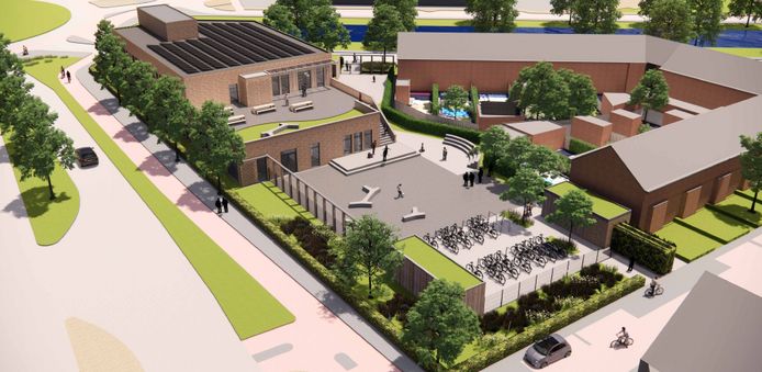 Een impressie van de nieuwbouw van de Prins Bernhardschool in Oud-Krispijn in Dordrecht.