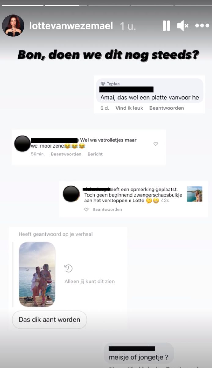 Lotte Vanwezemael reageert op Instagram op kritiek van volgers.