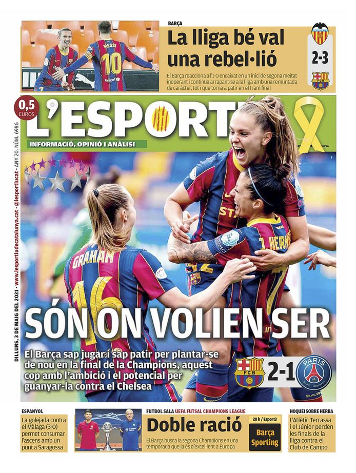 De voorpagina van de L'esportiu
