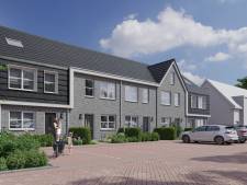 Rijtje van vijf nieuwbouwhuizen in Colijnsplaat