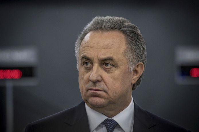 Russian Deputy Prime Minister Vitaly Mutko attends the opening of a FAN ID for the 2018 FIFA World Cup Russia distribution centre in Moscow on December 7, 2017. / AFP PHOTO / Mladen ANTONOV