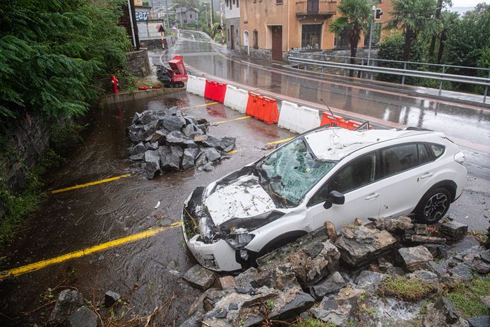 Crashed car in Ticino, Switzerland.