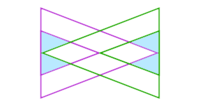 Hier zijn al vier kleine driehoekjes aangeduid.