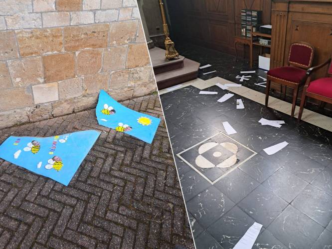 Vandalen vernielen communieboekjes en bord van eerste leerjaar: “Kerk zal gesloten blijven tot eerste communie” 