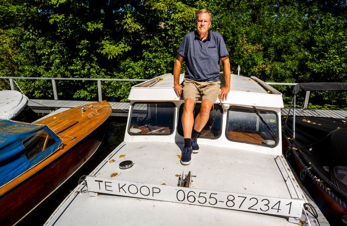 Steven Hoogslag raakt zijn boot niet kwijt omdat er nauwelijks ligplaatsen zijn in Rotterdam.