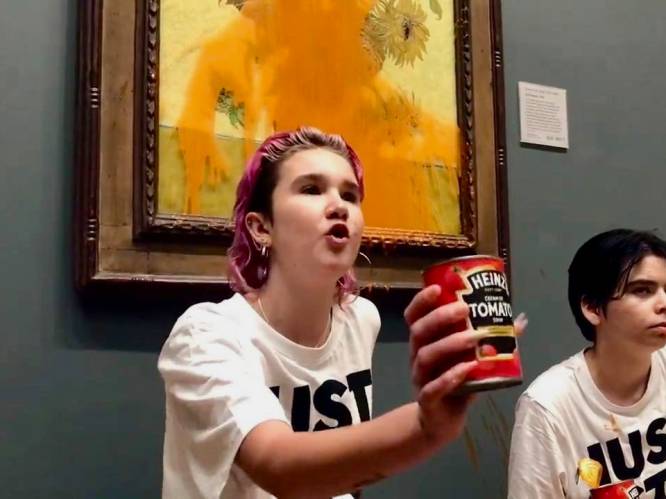 Activisten gooien tomatensoep over Van Goghs Zonnebloemen in Londen