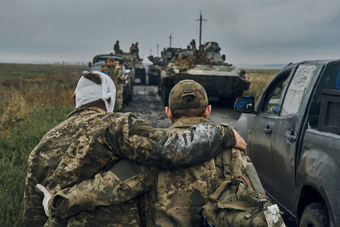 Oekraïense soldaten in de regio Charkiv tijdens het succesvolle tegenoffensief