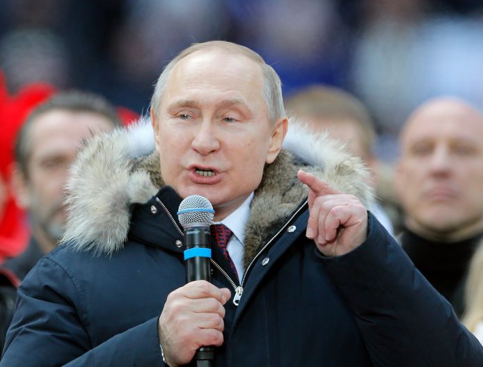 President Vladimir Poetin voerde afgelopen weekend in Moskou campagne om herverkozen te worden.
