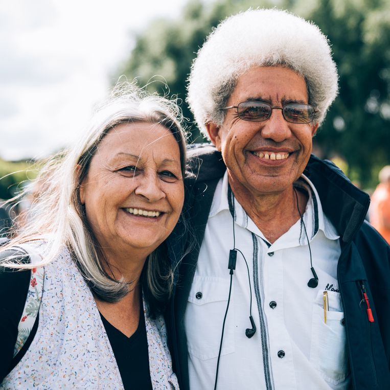 Cristina Cámera (72) en Ruben Suriel (66). Beeld Rebecca Fertinel