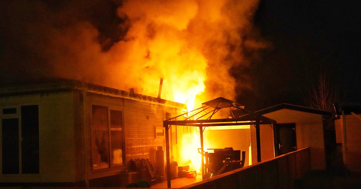 Chalet in brand op camping in Molenschot