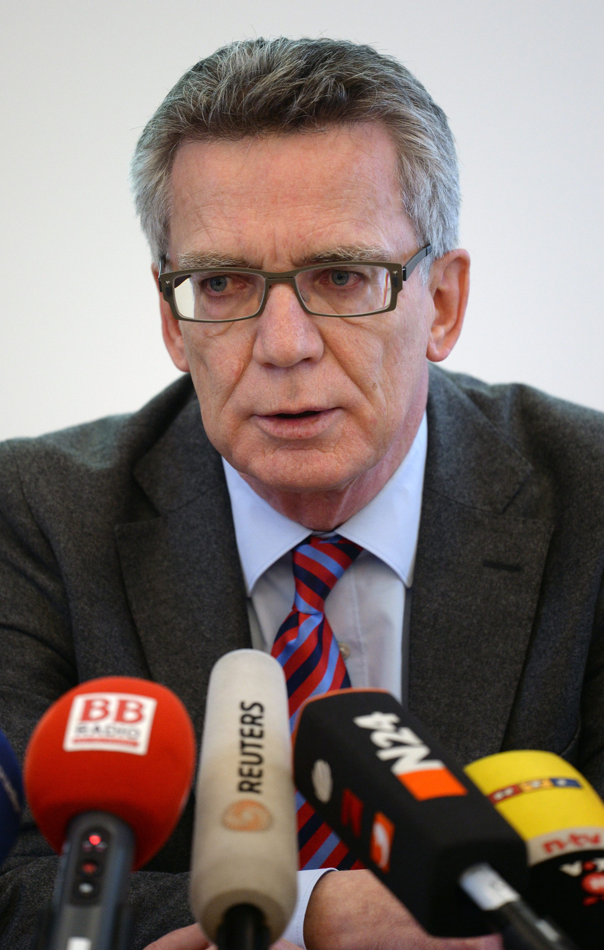 De Duitse minister van binnenlandse zaken Thomas de Maiziere (CDU). Beeld EPA