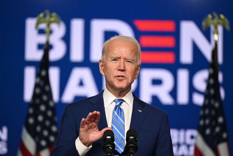 Joe Biden sprak woensdag zijn vertrouwen uit dat de Democraten de verkiezingen zullen winnen.  Beeld AFP