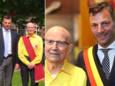 De overleden Fierteldrager Gilbert Flamand is de grootvader van burgemeester Ignace Michaux. De foto links werd genomen in 2021, bij zijn huldiging voor zijn 65 jarig lidmaatschap van de Maatschappij der Dragers.