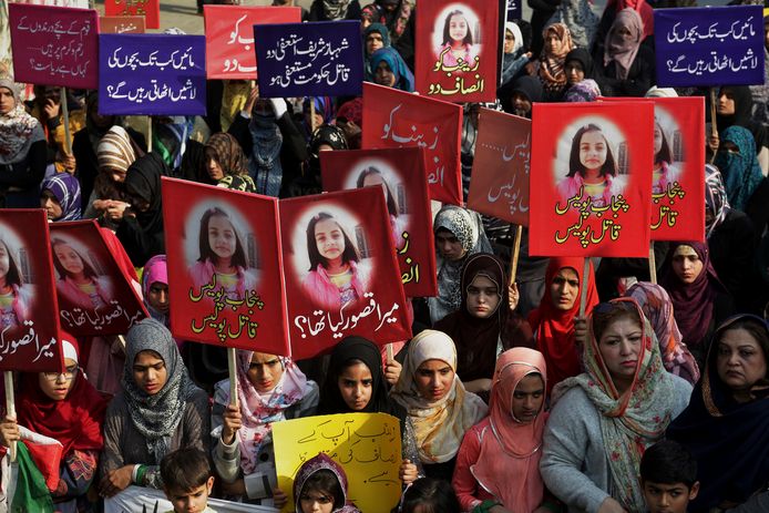 Protest na de moord op Zainab in Lahore